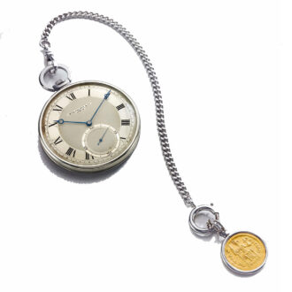 Swiss stainless steel watch with two tone dial Circa 1941