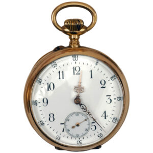 Swiss 18K yellow gold open faced pocket watch Circa 1900