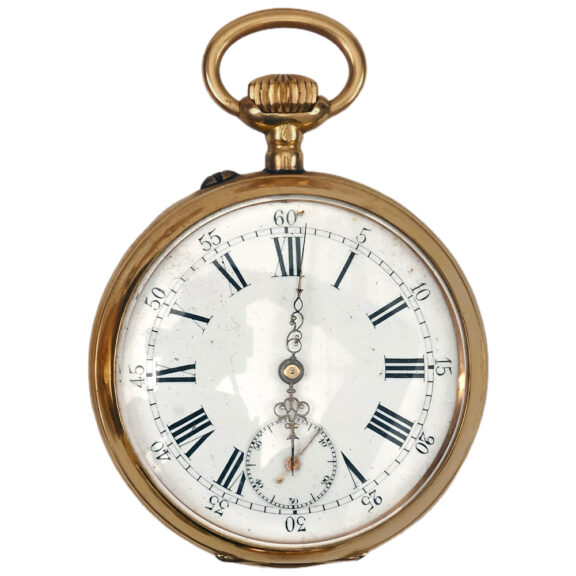 Swiss 18K yellow gold open faced pocket watch Circa 1900