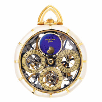 Swiss gold skeletonised perpetual calendar watch Circa 1980