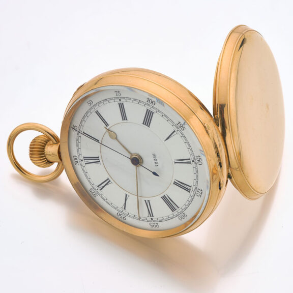 Swiss gold deck watch for the English market Circa 1890 Swiss gold deck watch for the English market Circa 1890