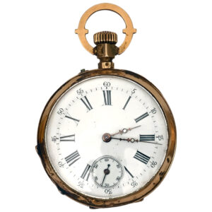 Swiss 18K yellow gold open faced pocket watch Circa 1900