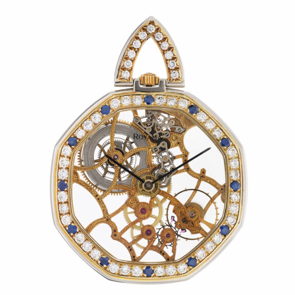 Swiss gold and diamond set skeletonised watch Circa 1980