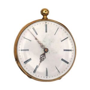 French 18K yellow gold open faced pocket watch Circa 1850
