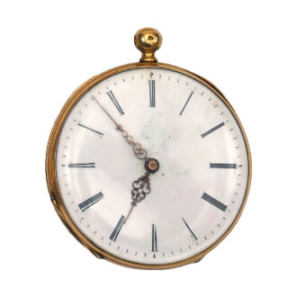 French 18K yellow gold open faced pocket watch Circa 1850