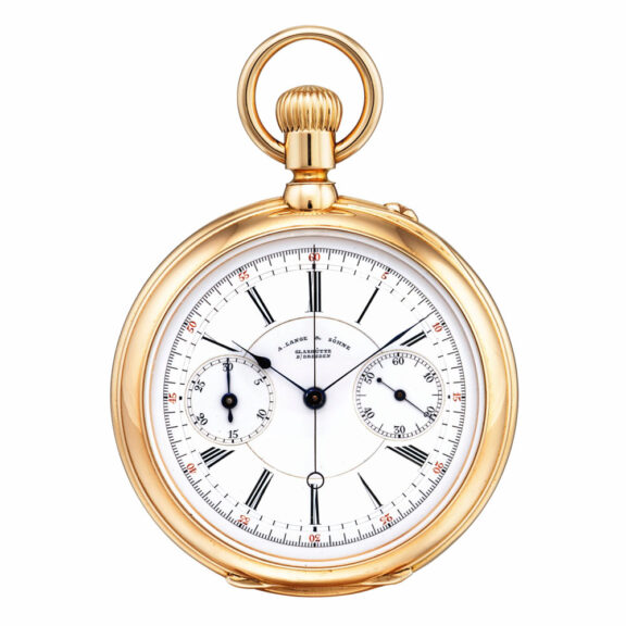 German pink gold open faced keyless chronograph Circa 1899