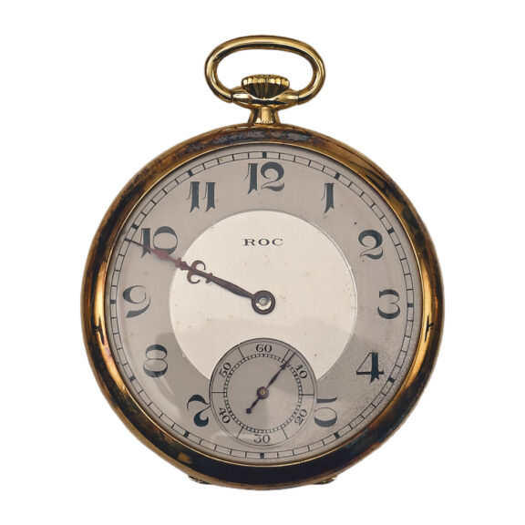French 18K yellow gold open faced pocket watch Circa 1920