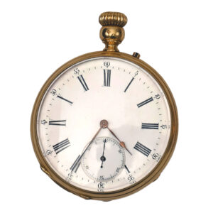 Swiss 18K yellow gold open faced pocket watch Circa 1900