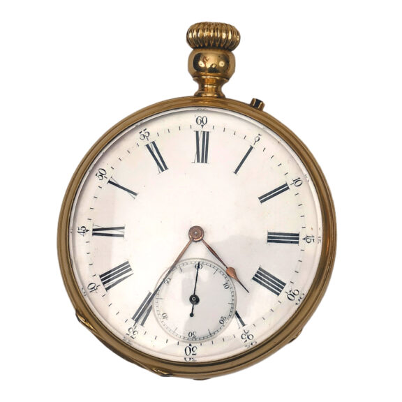 Swiss 18K yellow gold open faced pocket watch Circa 1900