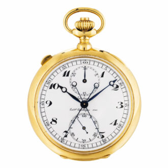 Swiss gold split seconds chronograph watch Circa 1890