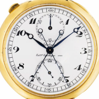 Swiss gold split seconds chronograph watch Circa 1890