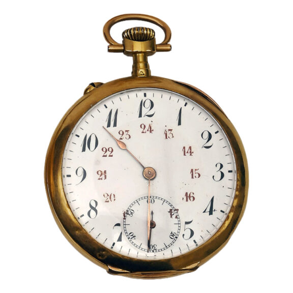 Swiss 18K yellow gold open faced pocket watch Circa 1900