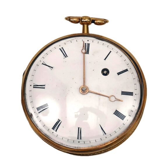French 18K yellow gold open faced pocket watch Circa 1805
