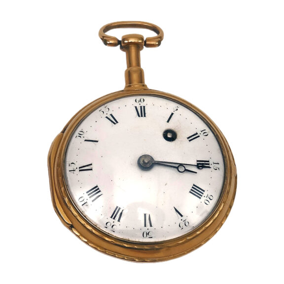 French 18K yellow gold open faced pocket watch Circa 1750