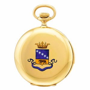 Swiss gold open faced minute repeating watch Circa 1905