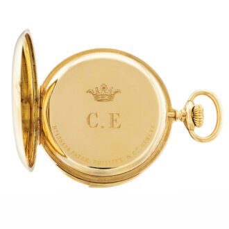 Swiss gold open faced minute repeating watch Circa 1905 Swiss gold open faced minute repeating watch Circa 1905