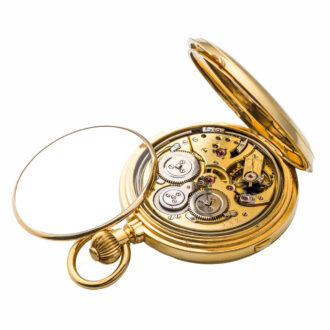 Swiss 18 carat gold minute repeating clockwatch Circa 1890Swiss 18 carat gold minute repeating clockwatch Circa 1890