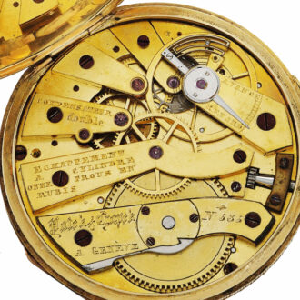 Swiss early gold stem winding cylinder watch Circa 1850