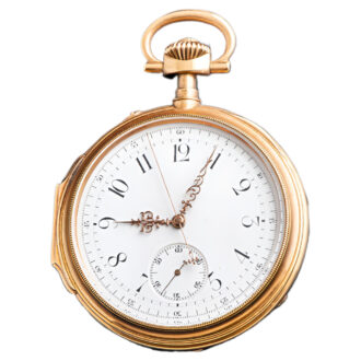 Swiss 18K gold open faced chronograph watch Circa 1900