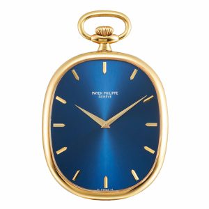 Swiss yellow gold oval open faced keyless watch Circa 1981