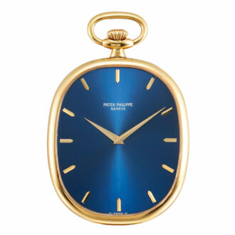 Swiss yellow gold oval open faced keyless watch Circa 1981