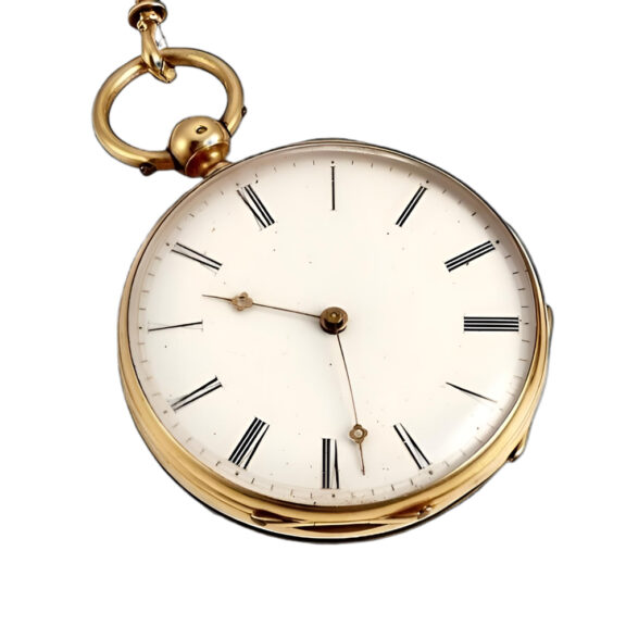 Swiss 18K yellow gold open faced pocket watch Circa 1900 Swiss 18K yellow gold open faced pocket watch Circa 1900