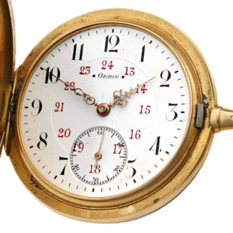 Swiss 18K yellow gold full hunter pocket watch Circa 1910