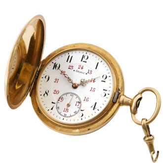 Swiss 18K yellow gold full hunter pocket watch Circa 1910