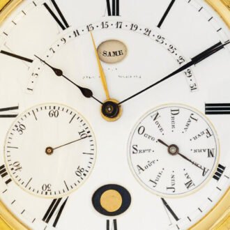 Swiss gold half hunting cased calendar watch Circa 1880