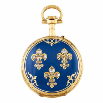 Swiss gold diamond set and enamel lever watch Circa 1890Swiss gold diamond set and enamel lever watch Circa 1890