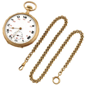 Swiss 18K yellow gold open faced pocket watch Circa 1900