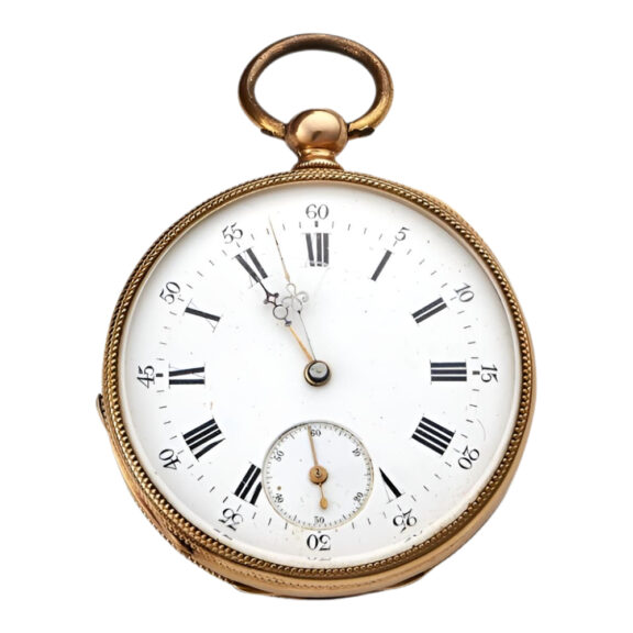 Swiss 18K yellow gold open faced pocket watch Circa 1900