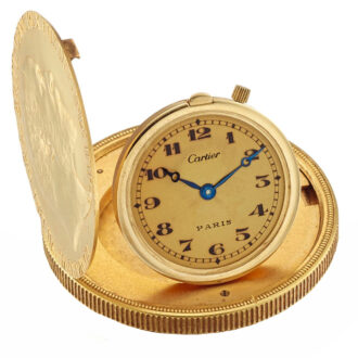 Fine French 18 carat gold Two Pounds coin watch Circa 1930