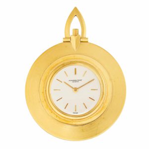 Swiss gold ultra thin open faced keyless watch Circa 1962