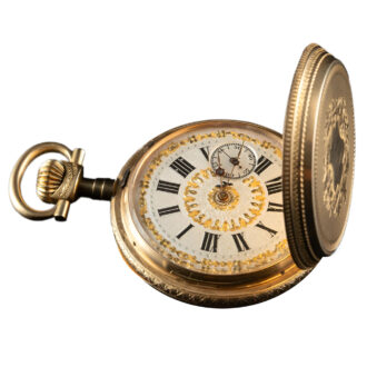Swiss 18K yellow gold full hunter pocket watch Circa 1900 Swiss 18K yellow gold full hunter pocket watch Circa 1900