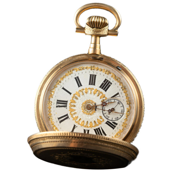 Swiss 18K yellow gold full hunter pocket watch Circa 1900 Swiss 18K yellow gold full hunter pocket watch Circa 1900