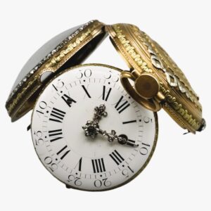 French 18K yellow gold diamond set pocket watch Circa 1830