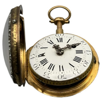 French 18K yellow gold diamond set pocket watch Circa 1830