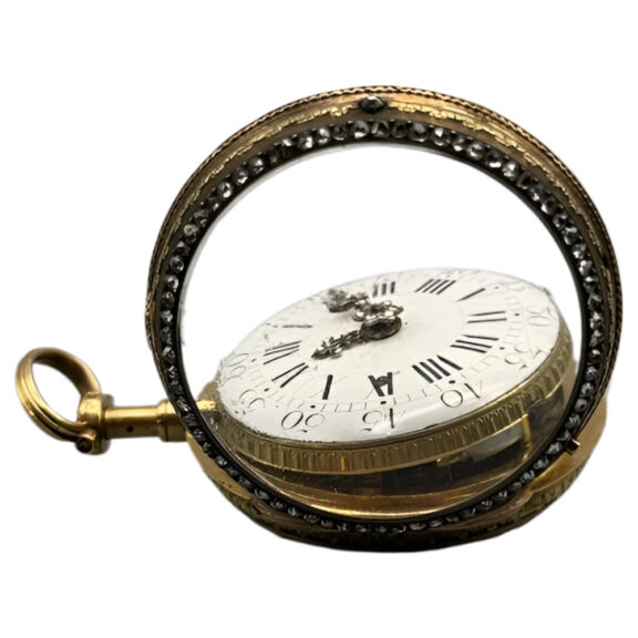 French 18K yellow gold diamond set pocket watch Circa 1830 French 18K yellow gold diamond set pocket watch Circa 1830