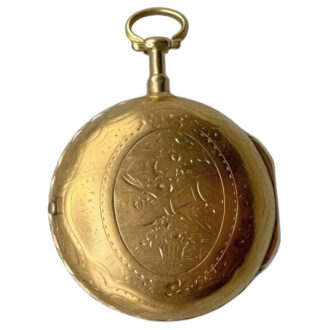 French 18K yellow gold open faced pocket watch Circa 1795