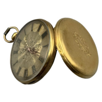 French yellow gold open faced pocket watch Circa 1860