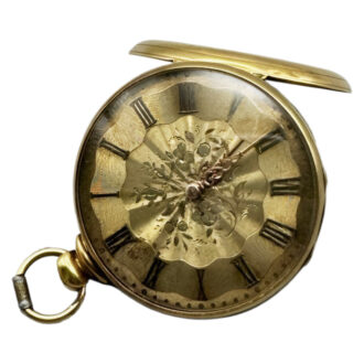 French yellow gold open faced pocket watch Circa 1860