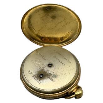 French yellow gold open faced pocket watch Circa 1860