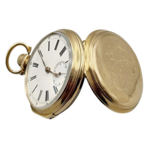 Swiss 18K yellow gold open faced pocket watch Circa 1900