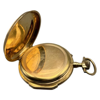 Swiss 18K yellow gold open faced pocket watch Circa 1900