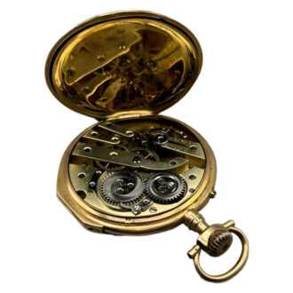 Swiss 18K yellow gold open faced pocket watch Circa 1900