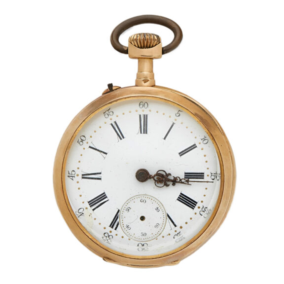 French 18K yellow gold open faced pocket watch Circa 1860