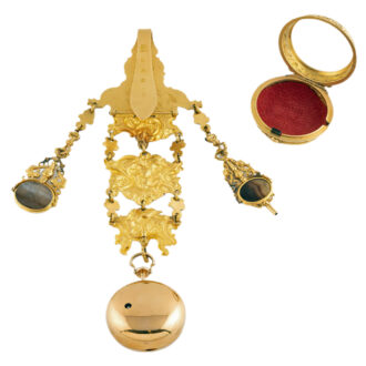 English 18K gold verge repoussé chatelaine watch Circa 1771