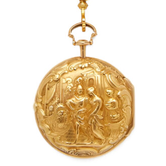 English 18K gold verge repoussé chatelaine watch Circa 1771