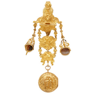 English 18K gold verge repoussé chatelaine watch Circa 1771